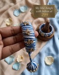 Sky Blue Bangle with Latkan