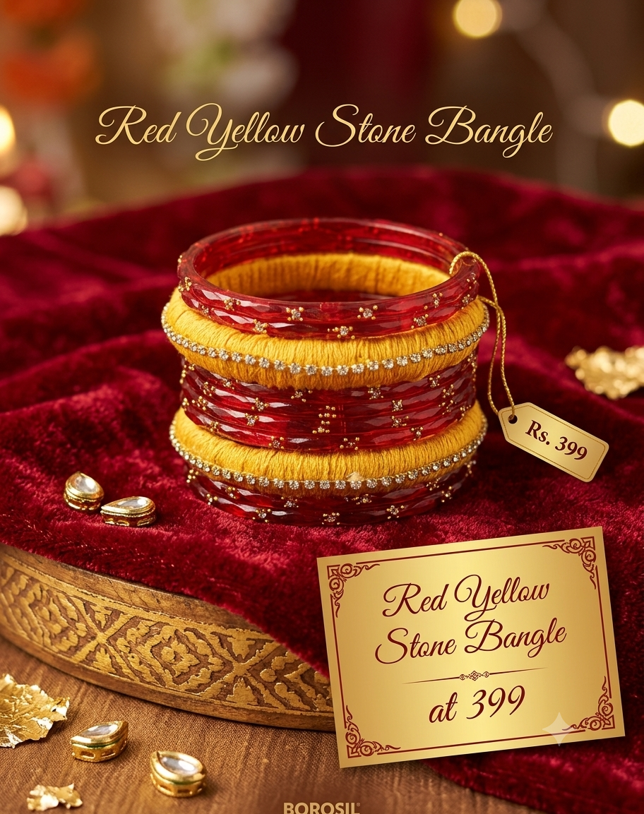 Red Yellow Stone Bangle