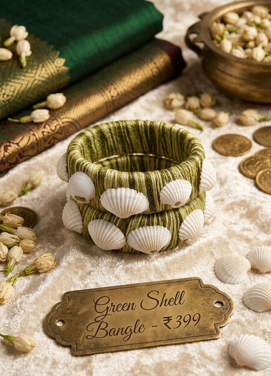 Green Shell Bangle