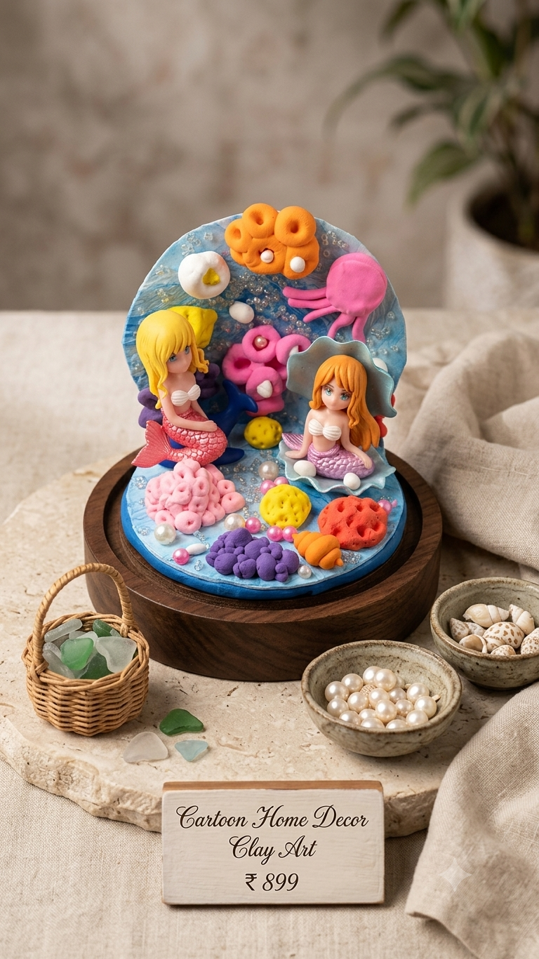 Cartoon home decor clay Art