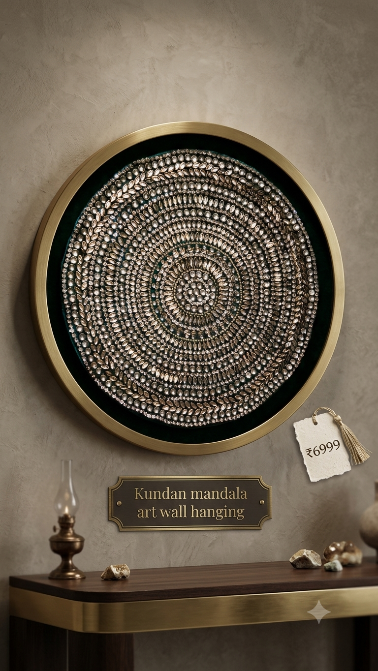 Kundan Mandala Art Wall Hanging