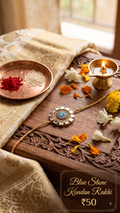 Blue Stone Kundan Rakhi
