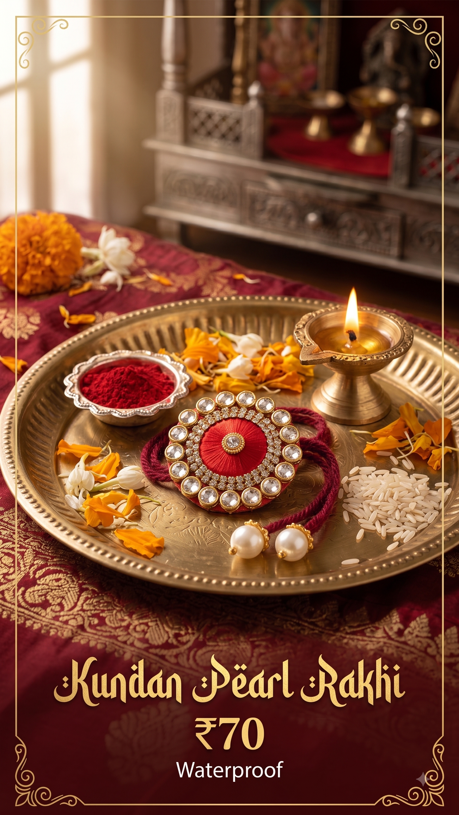 Kundan Pearl Rakhi