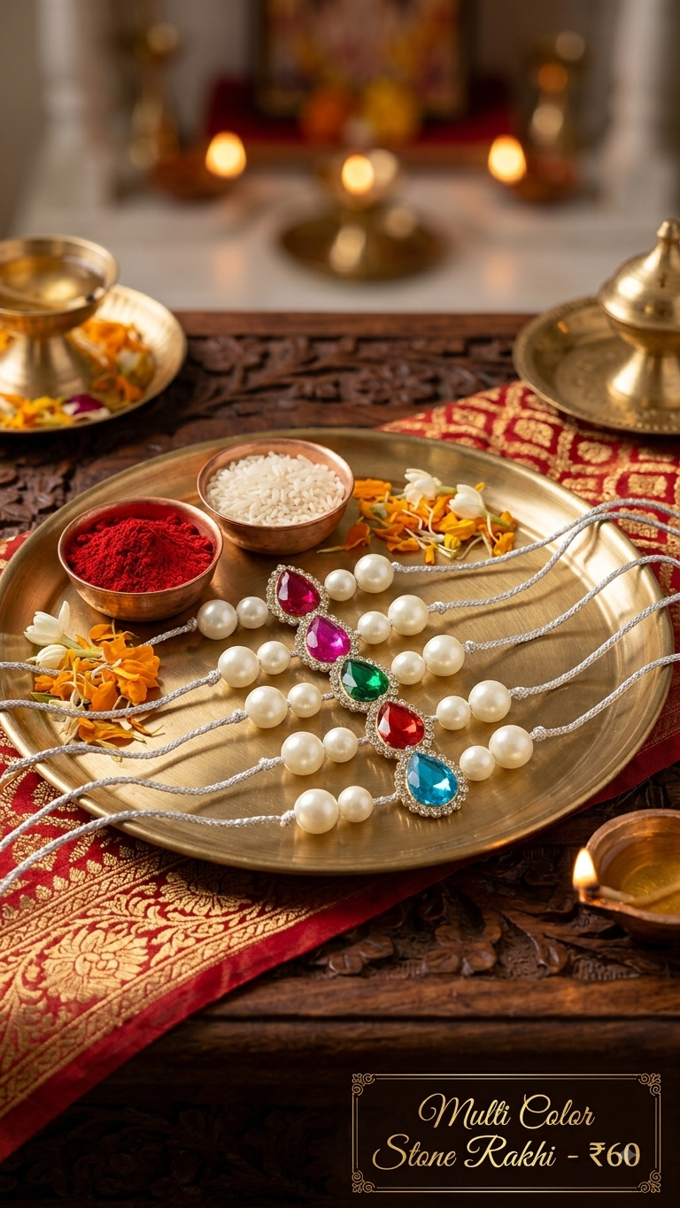 Multicolor Stone Rakhi