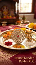 Round Kundan Rakhi