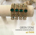Green Stone Handmade Kundan Bangles